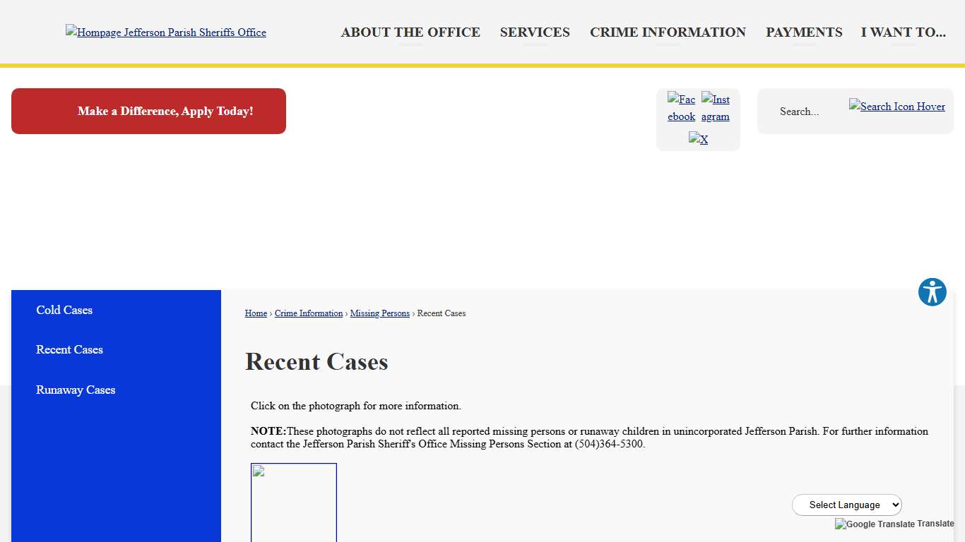 Recent Cases | Jefferson Parish Sheriff, LA - Official Website